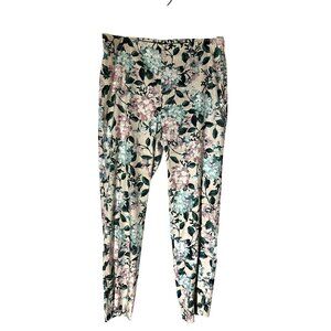 NWT J. Jill Linen Stretch Floral Linen Blend Ankle Pants Size L Tall